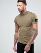 Nicce London T-shirt In Green With Sleeve Patch - Green