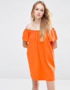 Asos Off Shoulder Mini Dress - Tangerine
