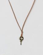 Asos Necklace With Cross Pendant In Gold - Multi