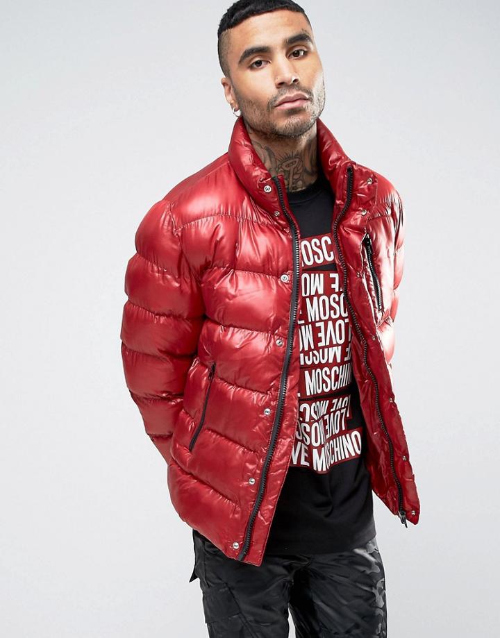 Love Moschinmo Padded Jacket With Side Tab - Red