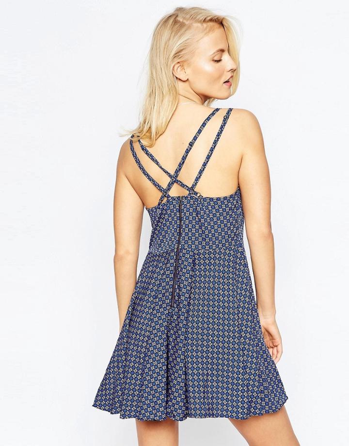 Brave Soul Double Strap Sundress - Blue Combo