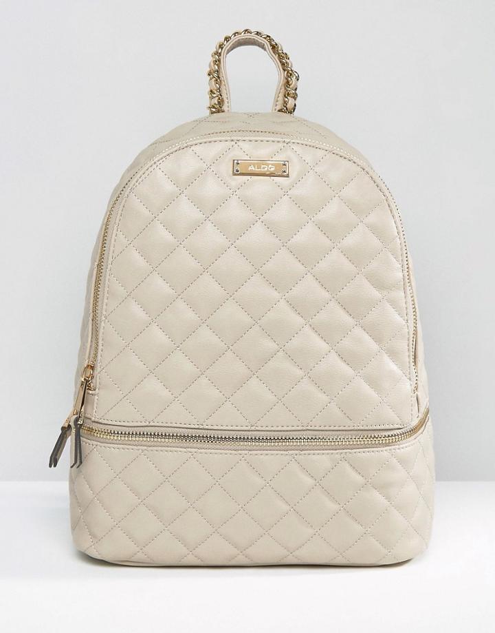 Aldo Quilted Backpack With Zip Around Pocket - Gray