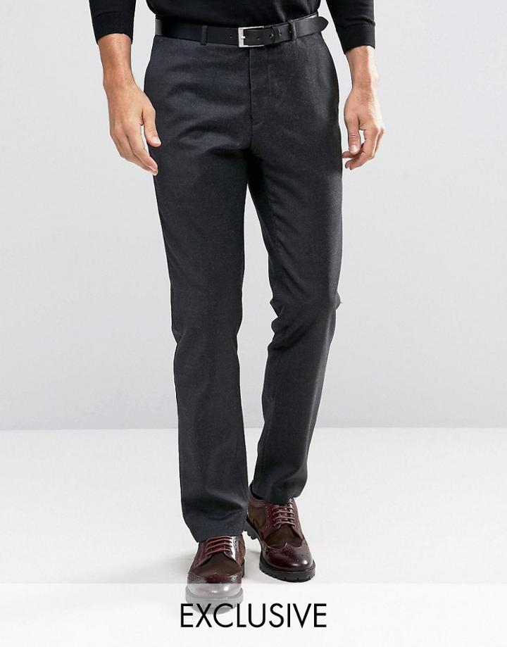 Heart & Dagger Skinny Smart Pants In Wool - Gray