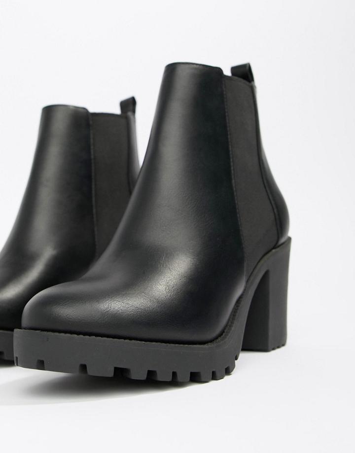 Faith Baker Chunky Heeled Chelsea Boots In Black - Black