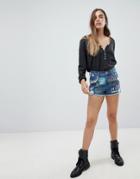 Signature 8 Graffiti Shorts With Distressed Jersey Back - Blue