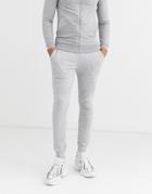 Asos Design Lightweight Skinny Sweatpants In Gray Marl