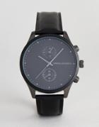 Asos Design Watch In Black And Gunmetal With Sub Dials - Black