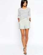 Asos Tailored A-line Short In Linen - Mint