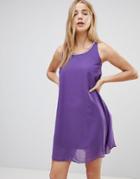 Qed London Shift Dress With Embelished Trim - Purple