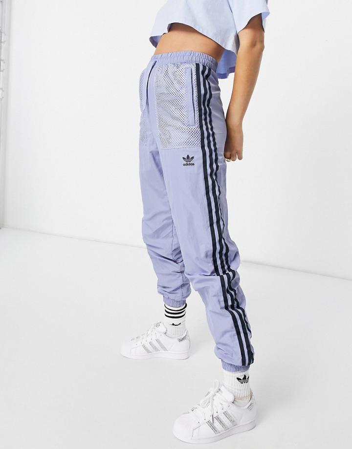 Adidas Nylon Pants In Blue-blues