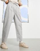 Asos Design Wide Fit Ankle Grazer Pants In Salt And Pepper Fleck-grey