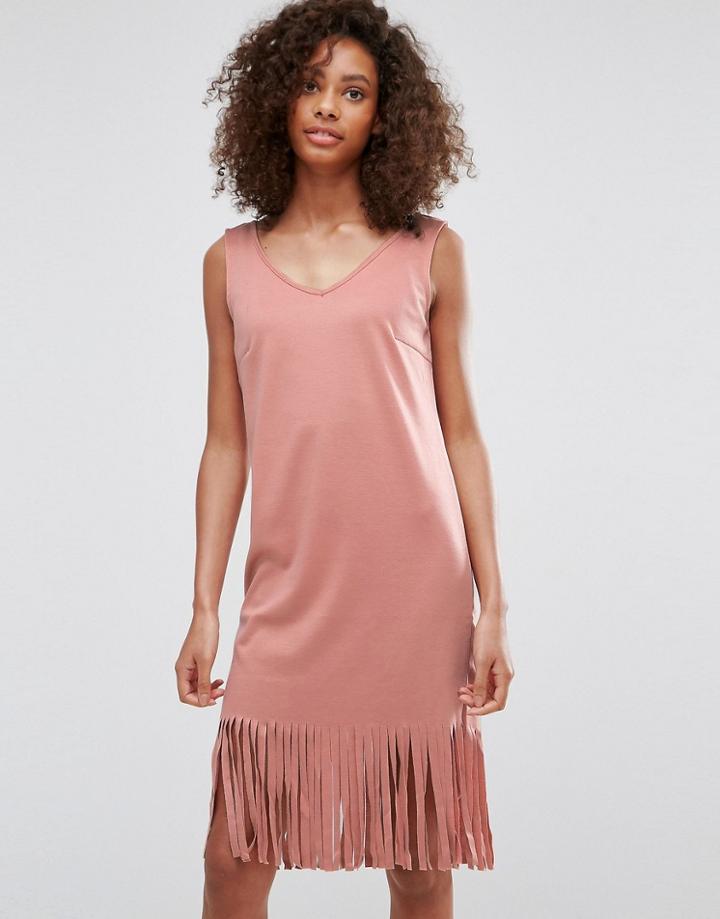 Vila Fringe Hem Festival Dress - Black