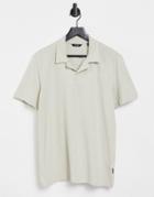 Only & Sons Organic Cotton Revere Jersey Polo In Beige-brown