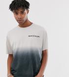 Heart & Dagger Dip Dye T-shirt With Logo - Black