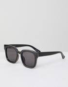Pieces Square Frame Sunglasses With Black Lens - Black
