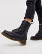 Dr Martens 1490 10 Eye Leather Ankle Boots In Black - Black