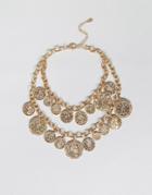 Aldo Multirow Coin Necklace - Gold