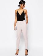 Asos Tailored High Waisted Pants With Turn Up Detail - Mink