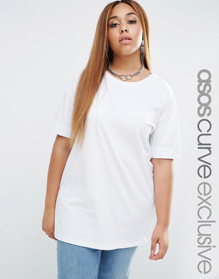 Asos Curve Oversized Tunic T-shirt - White