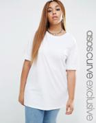 Asos Curve Oversized Tunic T-shirt - White