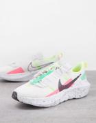 Nike Crater Impact Sneakers In Off White And Neon Tones