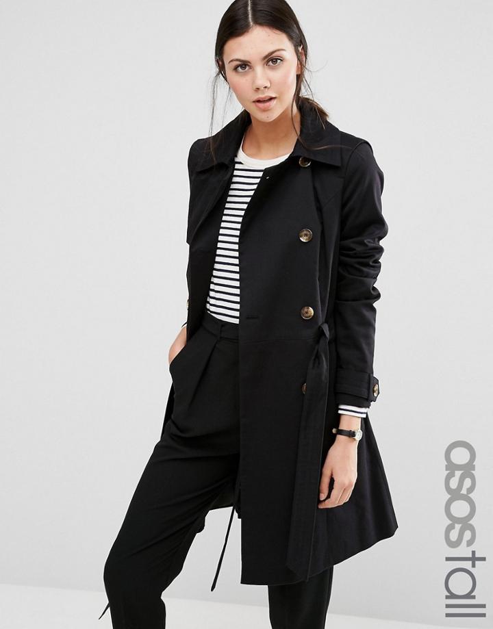 Asos Tall Classic Trench Coat - Black