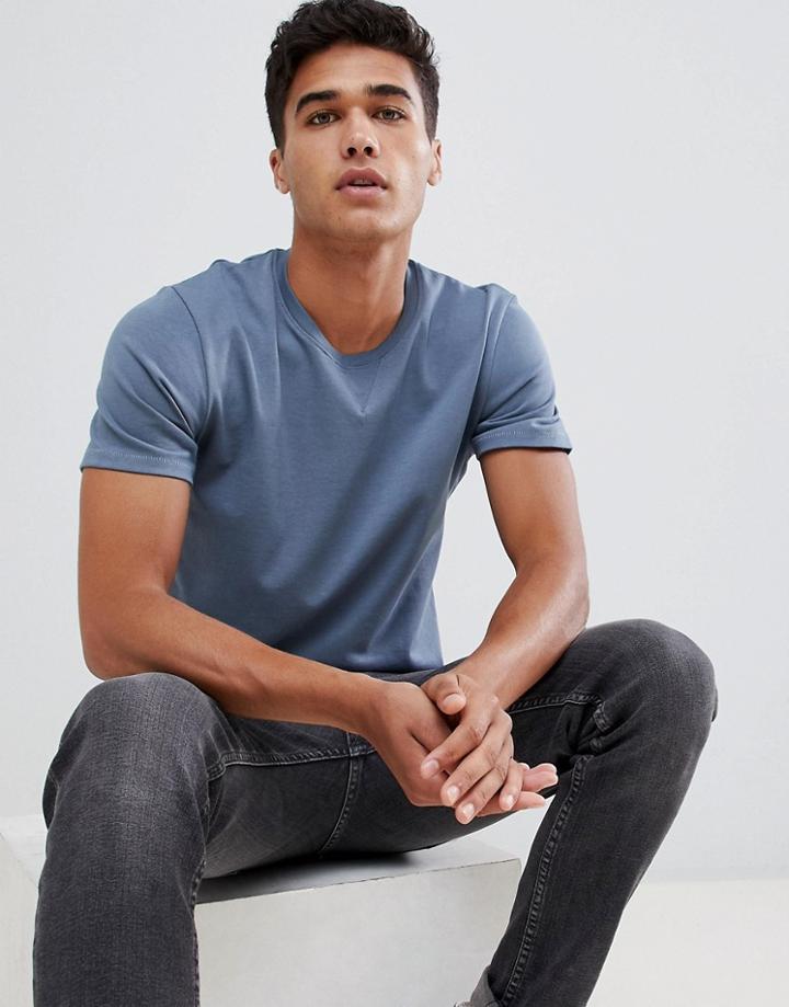 Selected Homme Sweat T-shirt - Blue