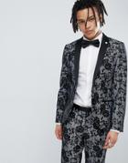 Twisted Tailor Super Skinny Suit Jacket In Light Blue Lace - Blue