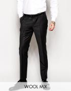 Noose & Monkey Tuxedo Suit Pants With Stretch In Skinny Fit - Black