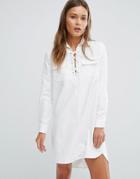 Pixie & Diamond Shirt Dress - White