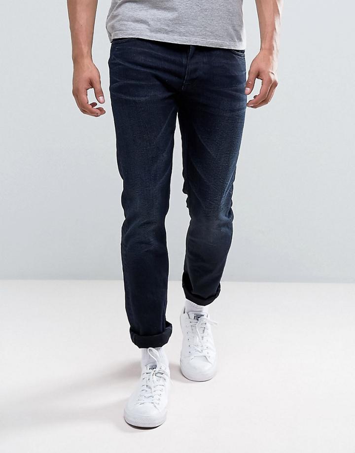 Nudie Jeans Co Tilted Tor Jean Skinny Fit Indigo River Dark Wash - Navy