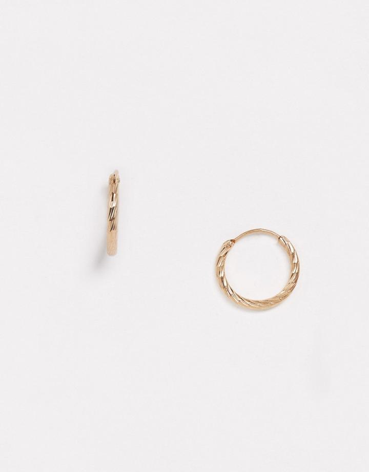 Wftw Textured Hoop Earrings In Gold