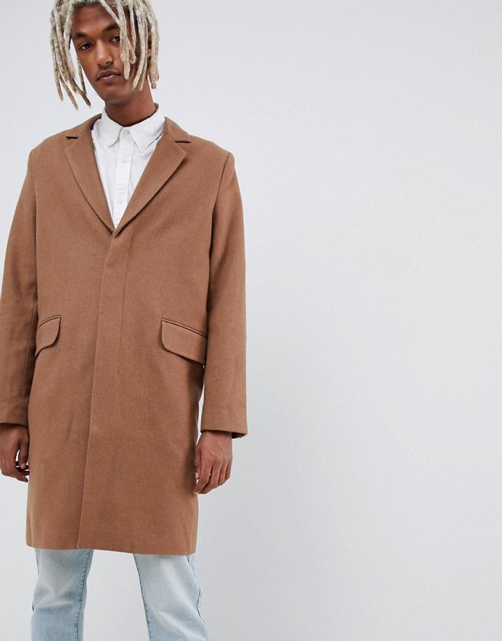 Weekday Spencer Overcoat Camel - Tan