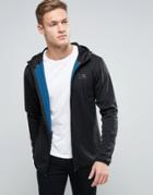 Jack & Jones Tech Longline Hybrid Zip Up Hoodie - Black
