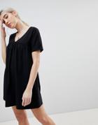 Asos Design Ultimate Cotton Smock Dress - Black