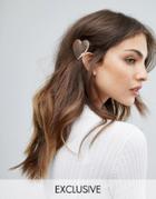 Orelia Metal Heart Hair Slide - Silver