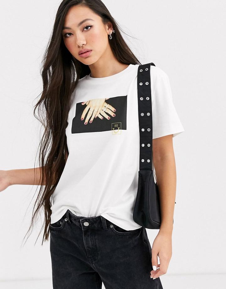 Dr Denim Photo Print T Shirt-white