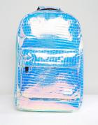 Spiral Backpack In Textured Holographic - Multi