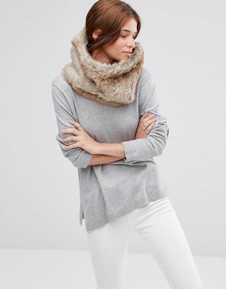 Hat Attack Faux Fur Loop Infinity Scarf - Brown