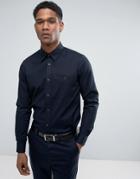 Ted Baker Slim Smart Shirt In Texture - Navy