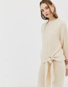 Mango Knitted Sweater With Tie Two-piece - Beige