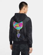 Nike Hardwood Acid Wash Hoodie In Black