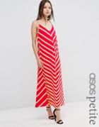 Asos Petite Chevron Stripe Maxi Dress - Multi