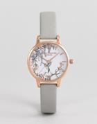 Olivia Burton Ob16pp22 Painterly Prints Leather Watch - Gray