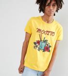 Sacred Hawk T-shirt With Mojito Print - Yellow