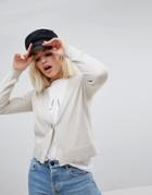 Asos Cardigan In Fine Knit With One Button - Beige