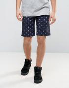 Element Howland Straight Chino Shorts Cross Print In Navy - Navy