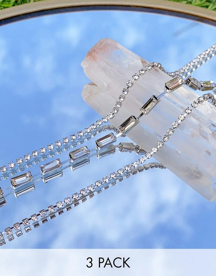 True Decadence Bracelet Multipack X 3 In Crystal Mix-silver