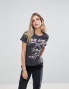 Only Prince Lace Hem Band T-shirt - Gray