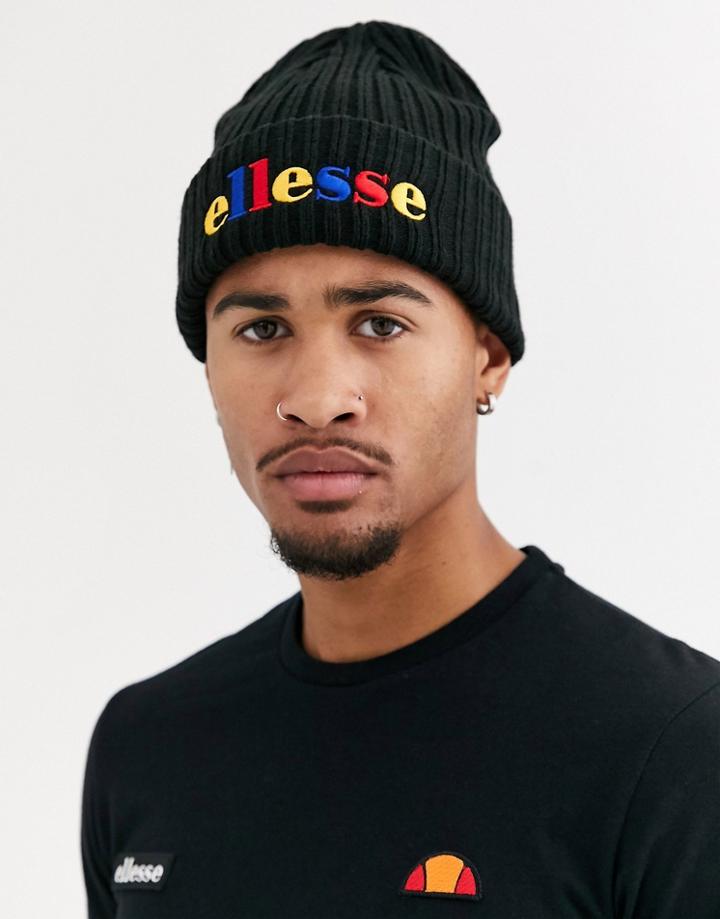 Ellesse Redla Beanie With Multi Logo In Black